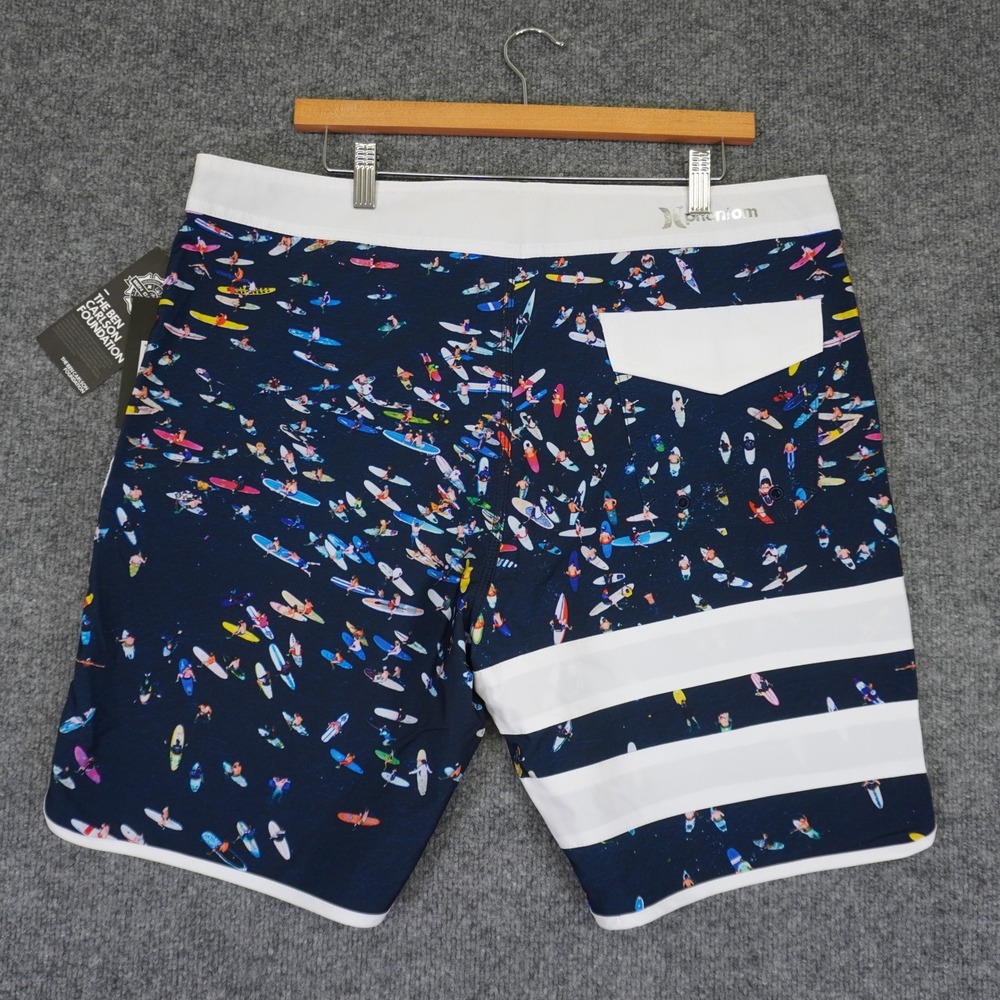 NEW Hurley Board Shorts Mens 36 Blue Ben Carlson Foundation Surfer Print Phantom - Picture 6 of 12